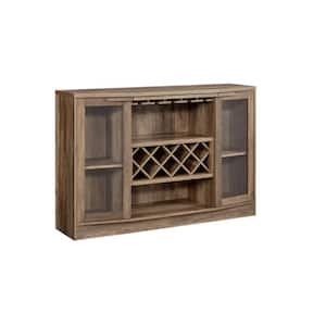 Home Source Jill Zarin Reclaimed Barnwood Bar Cabinet with Curved Glass Doors