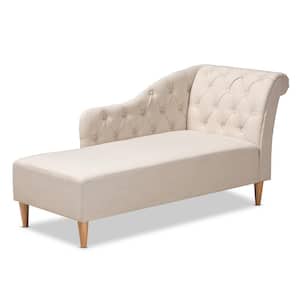 Emeline Beige Fabric Chaise Lounge
