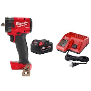 M18 FUEL GEN-3 18V Lithium-Ion Brushless Cordless 3/8 in. Compact Impact Wrench with One 5.0Ah Battery and Charger