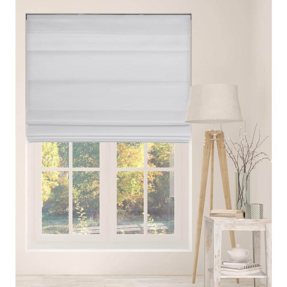Arlo Blinds White Light Filtering Cordless Fabric Roman Shades - 29.5\, image size:1000x1000