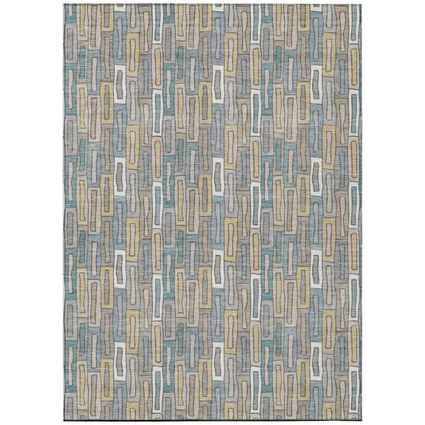 Chantille Machine Washable Indoor/Outdoor Abstract ACN3054 Gray 9 ft. x 12 ft. Area Rug