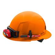 BOLT Orange Type 1 Class E Full Brim Non-Vented Hard Hat with 4 Point Ratcheting Suspension