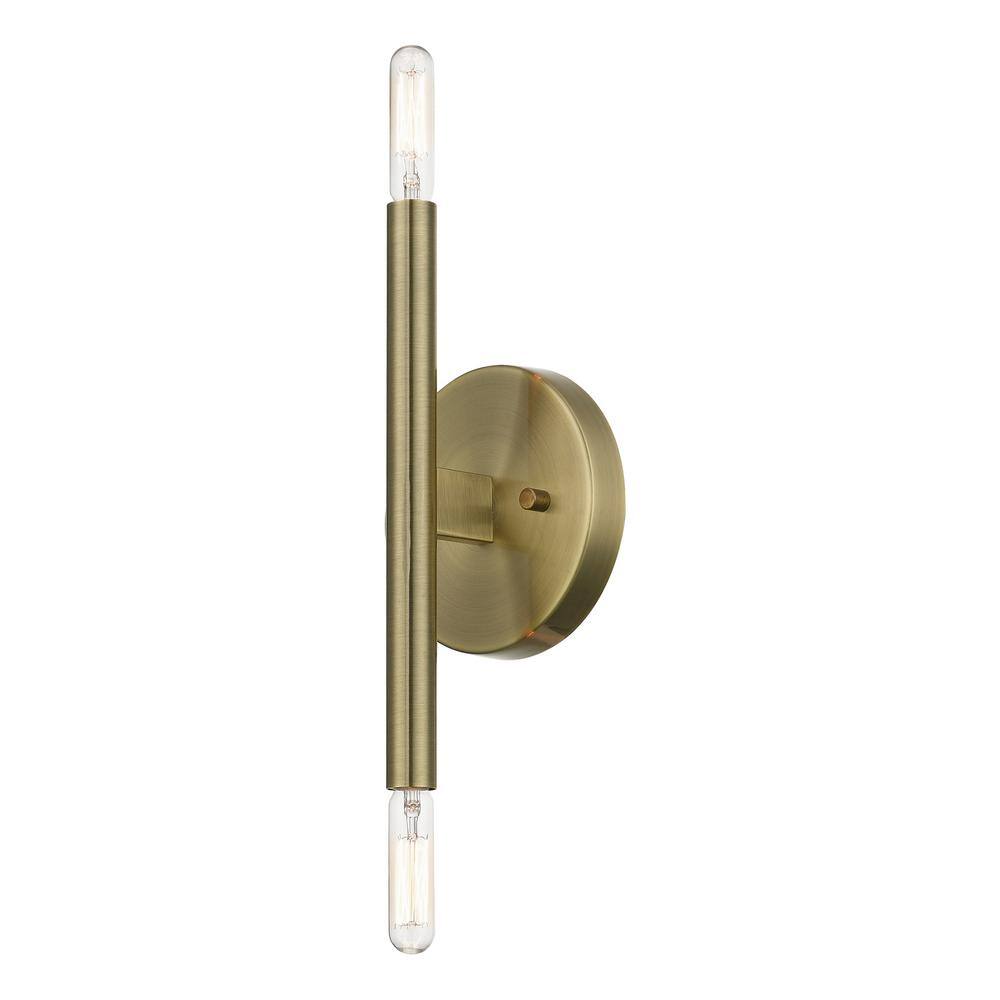 Copenhagen Elegance 2-Light Antique Brass Wall Sconce