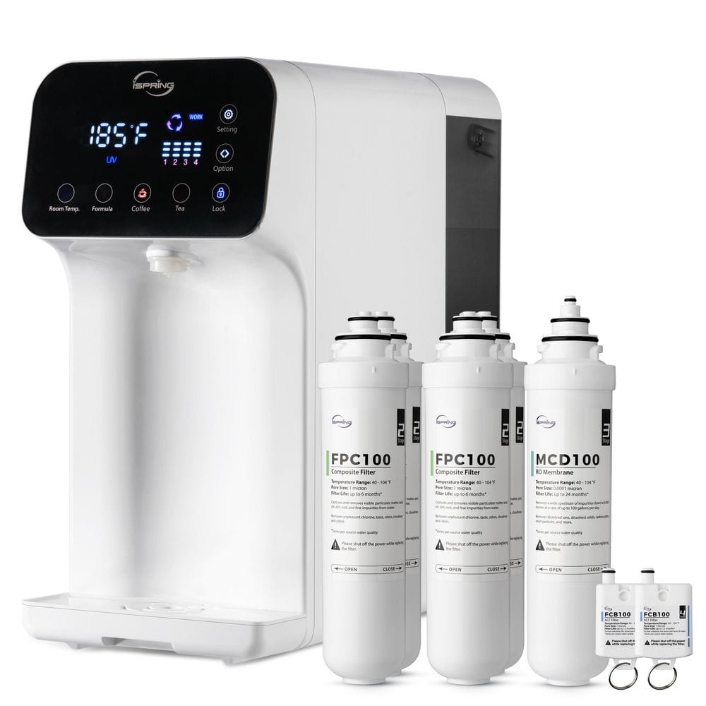 5-Stage Countertop Reverse Osmosis System, Instant Hot RO Water Dispenser w/ 2-Year Replacement Filter Set