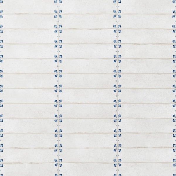 Merola Tile Crackle White Decor 2-7/8 in. x 11-7/8 in. Ceramic Wall Take Home Tile Sample