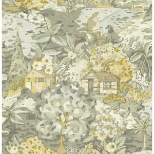 Grey Yellow Le Forestier Peel and Stick Wallpaper Sample