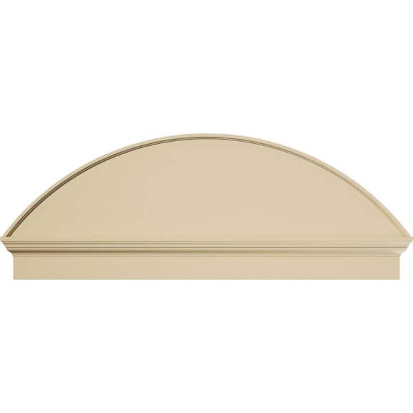 Ekena Millwork 54 in. W x 20-3/8 in. H x 2-3/4 in. P Segment Arch Smooth Signature Urethane Combination Pediment, Primed Tan