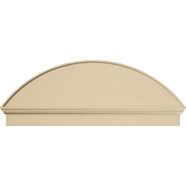 54 in. W x 20-3/8 in. H x 2-3/4 in. P Segment Arch Smooth Signature Urethane Combination Pediment, Primed Tan