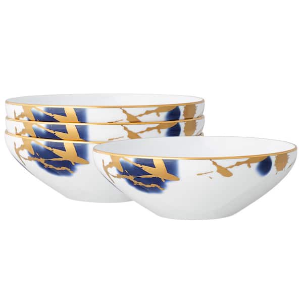 Noritake Jubilant Days Gold 7 in., 26 fl. oz. (Gold) Porcelain Cereal Bowls, (Set of 4)