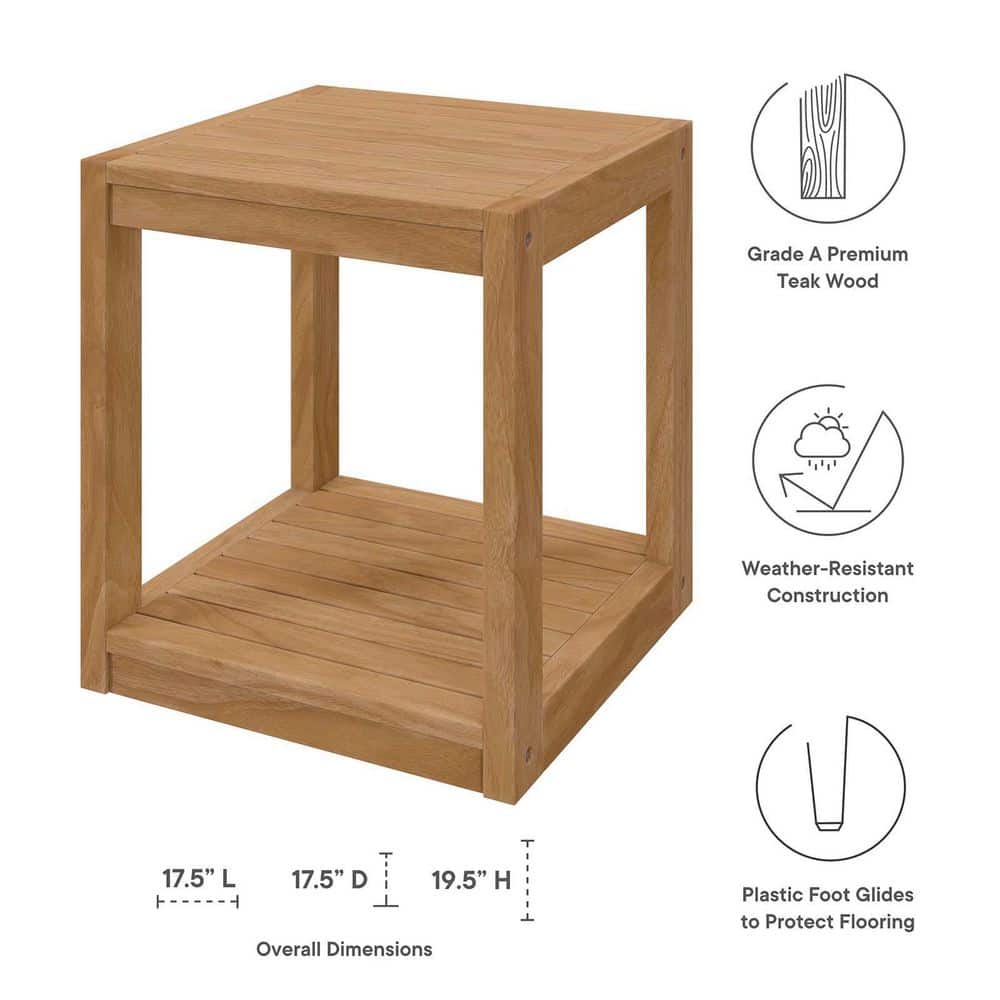 Carlsbad Teak Wood Outdoor Patio Side Table