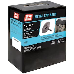 #12 x 1-1/4 in. Metal Round Cap Roofing Nails (2 lb.-Pack)