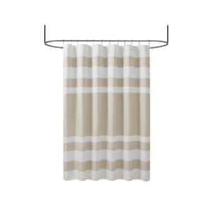 72 in. W x 72 in. L Taupe Polyester Fiber Shower Curtain with 3M Treatment