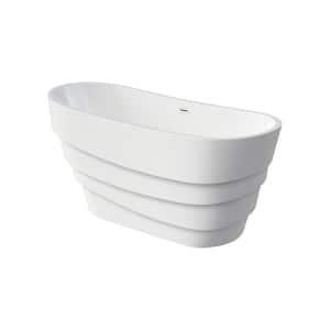 Basile 69 in. Acrylic Flatbottom Non-Whirpool Bathtub in White High-Gloss