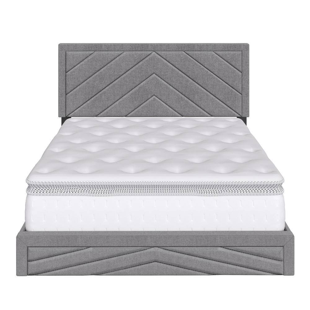 Barcelona King-Size Diagonal Linen Upholstered Platform Bed