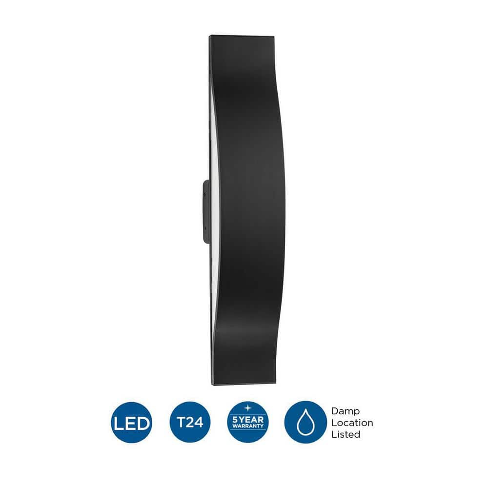 Curvity 24" Matte Black Aluminum LED Vanity Light