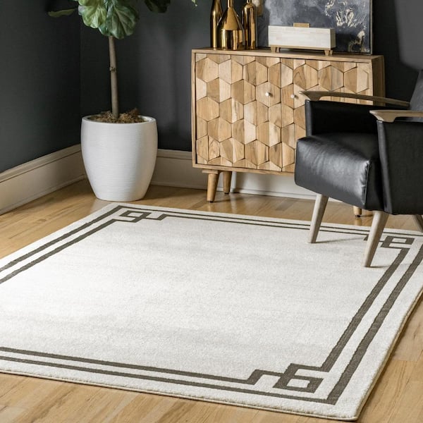 Imani Classic Border Beige 8 ft. x 10 ft. Area Rug