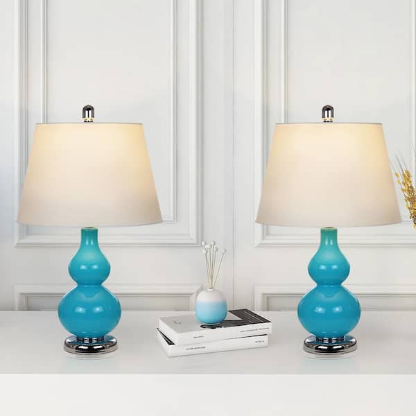 Blue Gray Metal Shelf Floor Lamp, Blue Lamp Shades For Floor Lamps