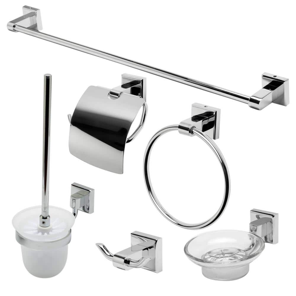 Round Bathroom Accessories Set in Chrome IAOCB002