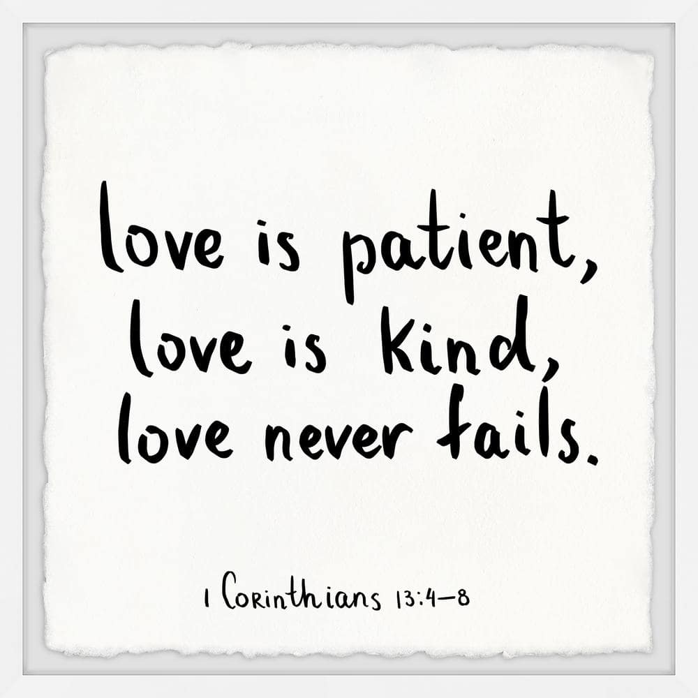 Love Is Kind by Marmont Hill Framed Typography Art Print 24 in. x 24 in.
