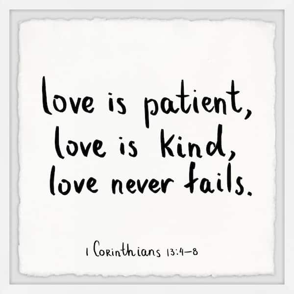 Unbranded "Love Is Kind" by Marmont Hill Framed Typography Art Print 24 in. x 24 in.
