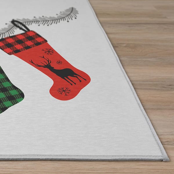 Eleanor Ivory 9 ft. x 12 ft. Geometric Indoor/Outdoor Washable Area Rug