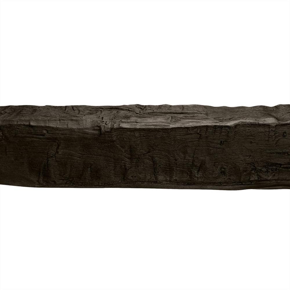 5 in x 5 in x 13 ft Dark Walnut Hand Hewn Faux Wood Beam