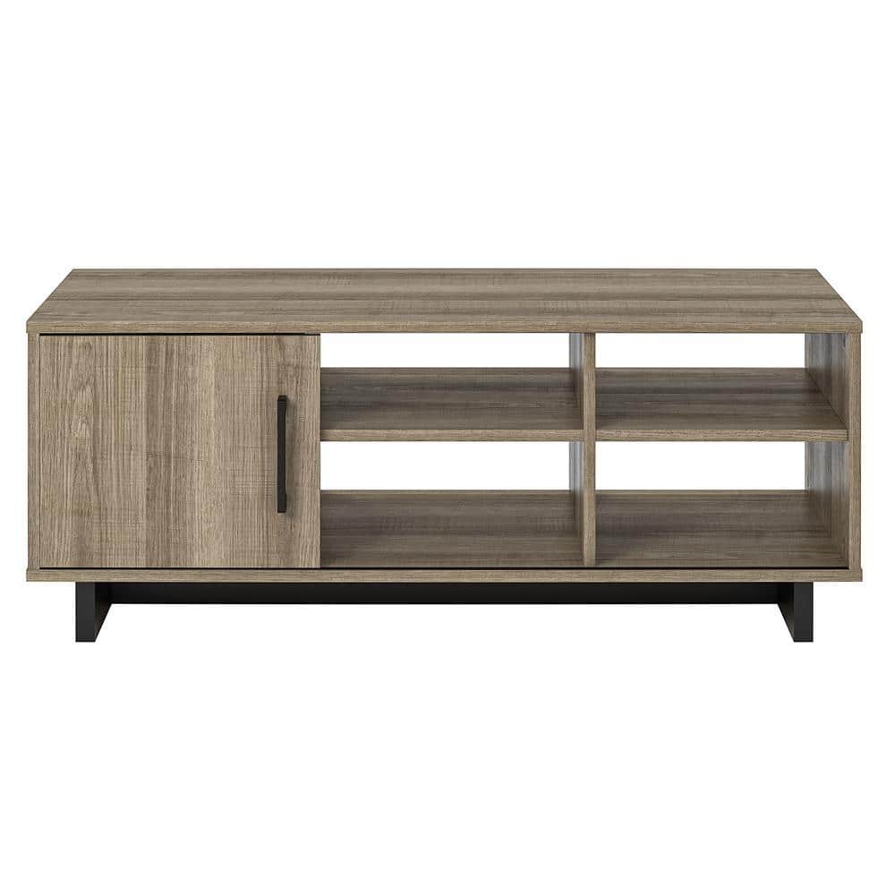 Julia 43 in. Golden Oak/Black Large Rectangle Particle Board Coffee Table w