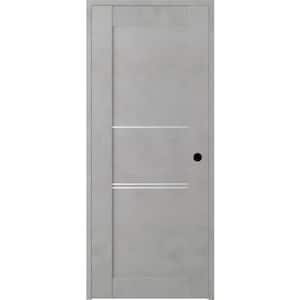 30 in. x 80 in. Vona 07 3H Left-Hand Light Urban Textured Solid Core Wood Single Prehung Interior Door