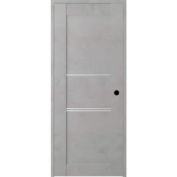 Belldinni 18 in. x 80 in. Vona 07 3H Left-Hand Light Urban Textured Solid Core Wood Single Prehung Interior Door