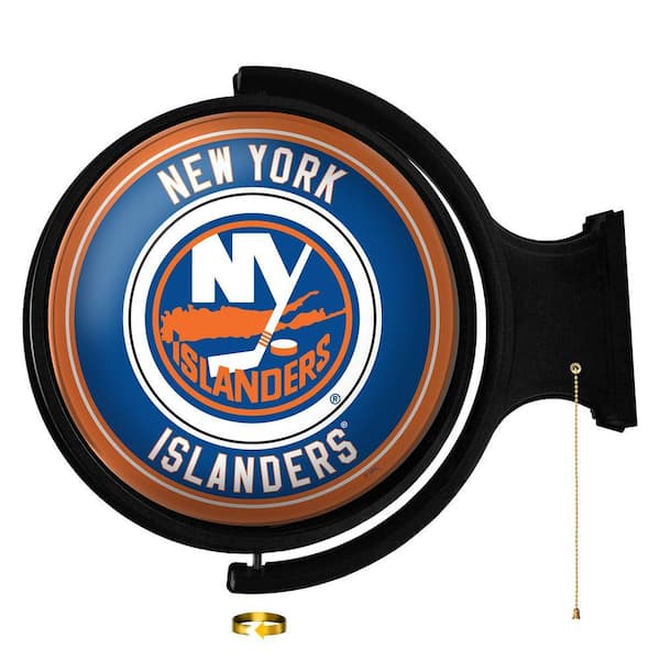 New York Islanders: Original "Pub Style" Round Lighted Rotating Wall Sign 21"L x 23"W x 5"H