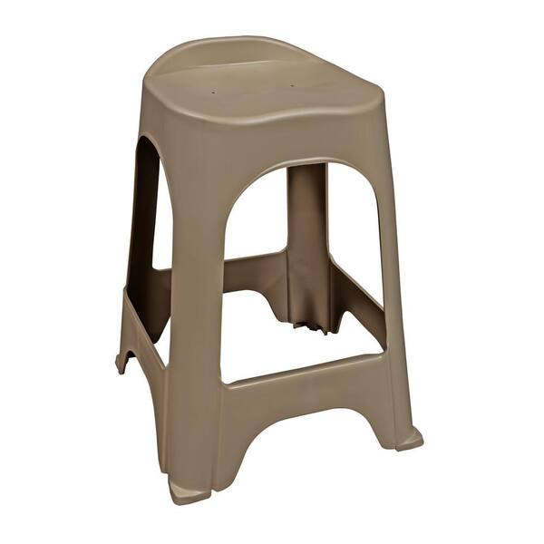 Adams Manufacturing 24 in. RealComfort Portobello Resin Outdoor Bar stool (Set of 2)