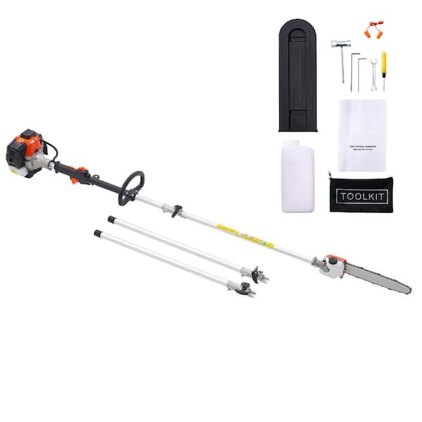 Gas Pole Saw 25cc 2-Cycle with 12 in Bar 23 fl.oz Fuel Tank 7-12 ft Extendable Tree Trimmer Chainsaw