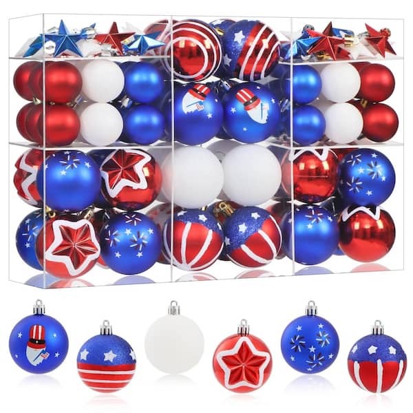 100 Pcs Patriotic Ball Ornaments for July 4th Tree