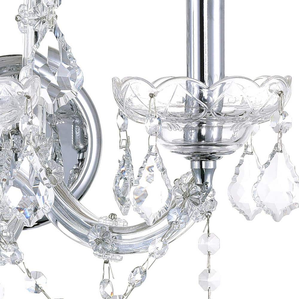 Maria Theresa 14" Chrome Crystal Embellished Wall Sconce