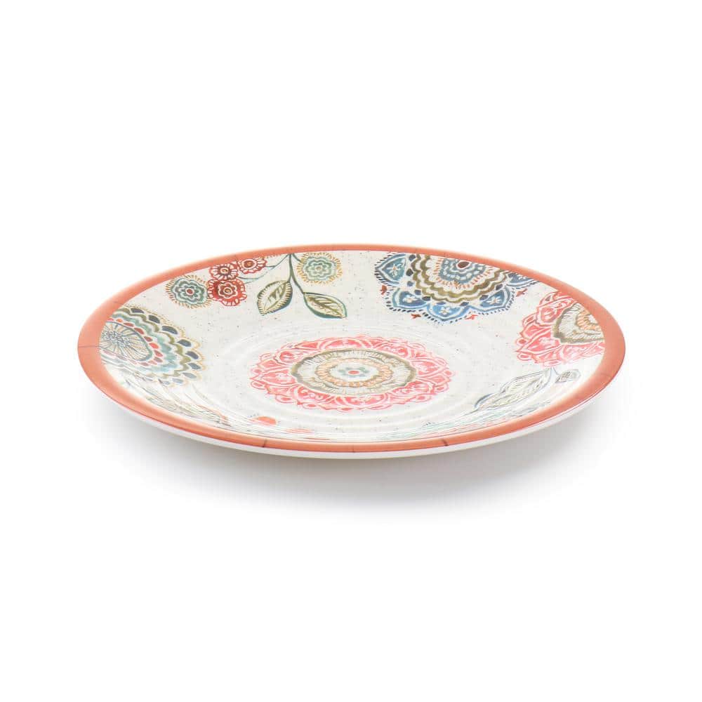 Floral Mandala Melamine Outdoor Dinnerware Set, Service for 4
