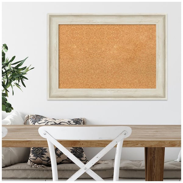 Amanti Art Regal Birch Cream 28.75 in. x 20.75 in. Framed Corkboard Memo Board