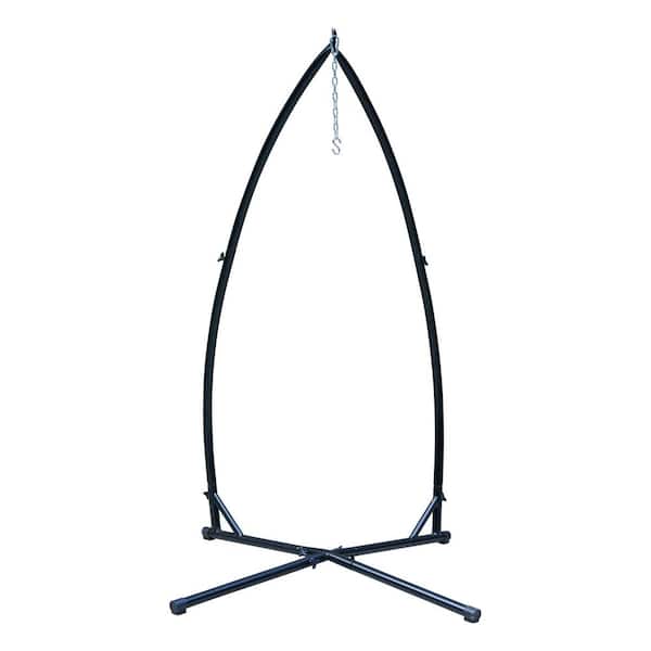 X-Style 6.75 ft. Metal Hammock Stand in Black for Hanging Chair