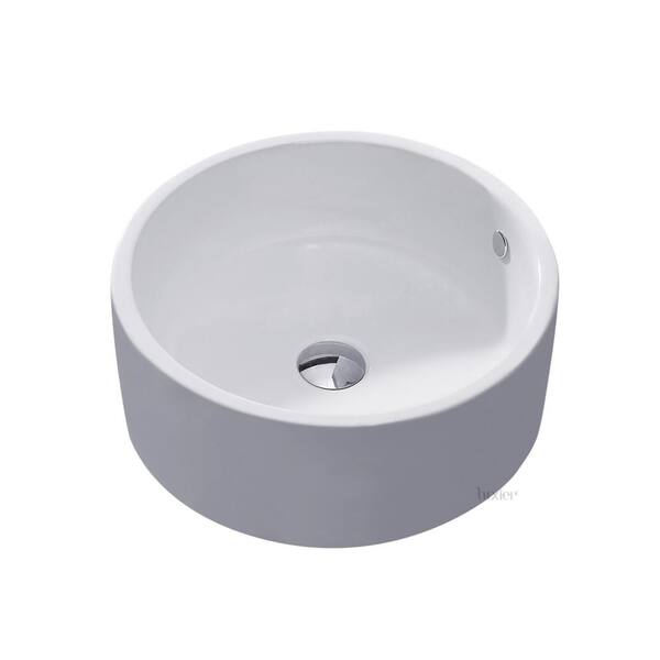 LUXIER Bathroom Porcelain Ceramic Vessel Vanity Sink Art Basin in White