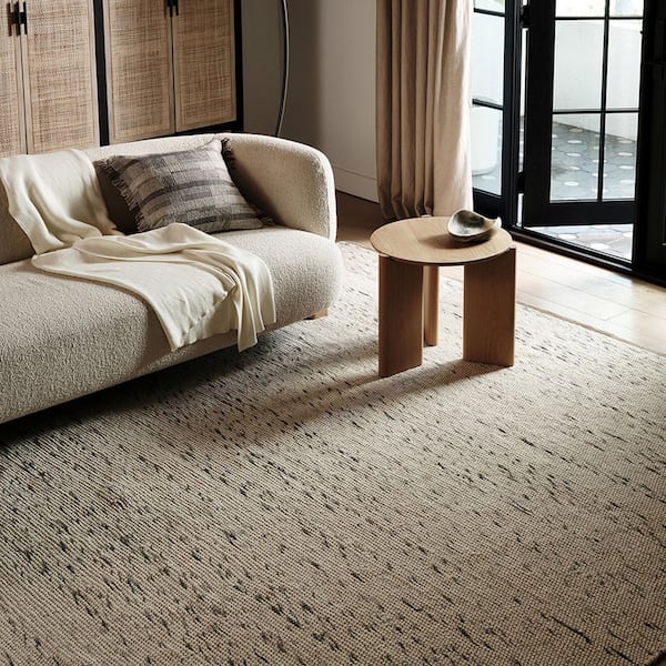 Ivory 2 ft. x 8 ft. Frenshe Interiors Hamptons Marled Indoor/Outdoor Patio Runner Rug