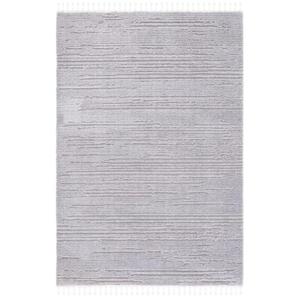 SAFAVIEH Marrakesh Gray/Light Gray Doormat 3 ft. x 5 ft. Abstract Striped Area Rug