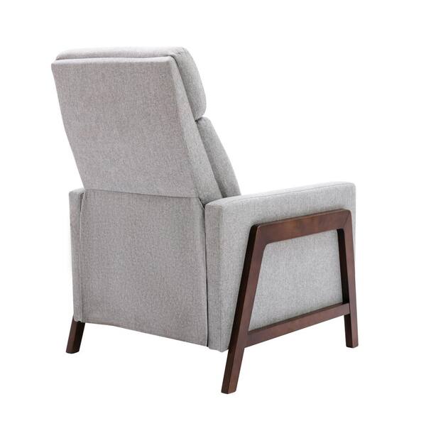 Recliner Chair Set of 2 Linen Upholstered Push Back Recliner Chair with  Adjustable Backrest and Retractable Footrest Accent Chair with Thick Seat  Cushion and Solid Wood Frame for Living Room, Gray 