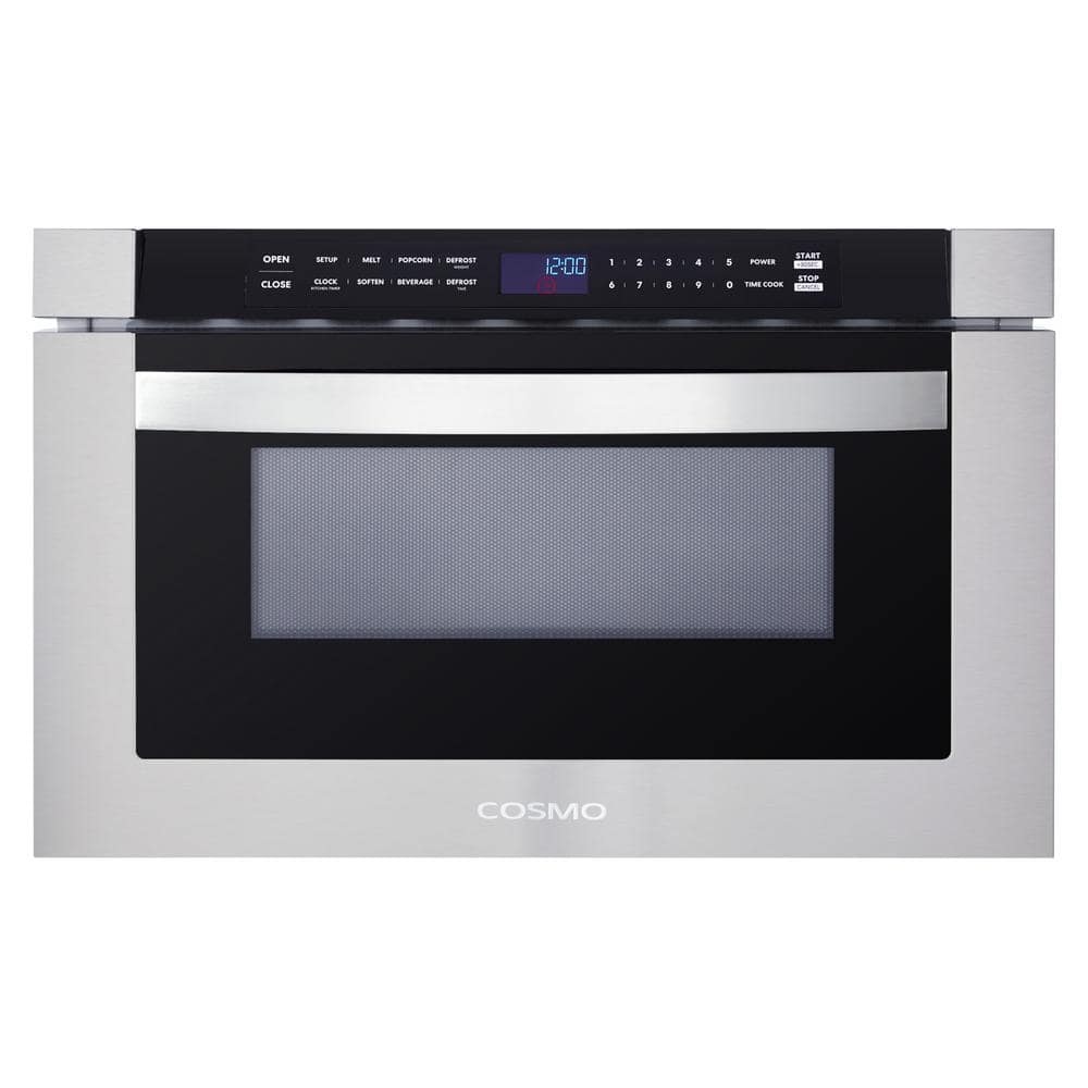 Cosmo 4 Piece Kitchen Appliance Package 36 Electric Cooktop 24 Single  Electric Wall Oven 24 Built-In Microwave Drawer & French Door Refrigerator