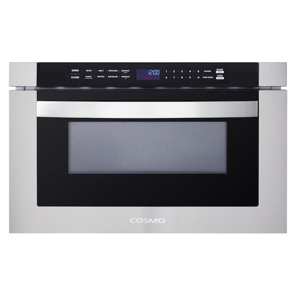 Cosmo 24 in. Built-In 1.2 cu. ft. Microwave Drawer with Capacity, 4 Automatic Presets and Touch Controls in Stainless Steel
