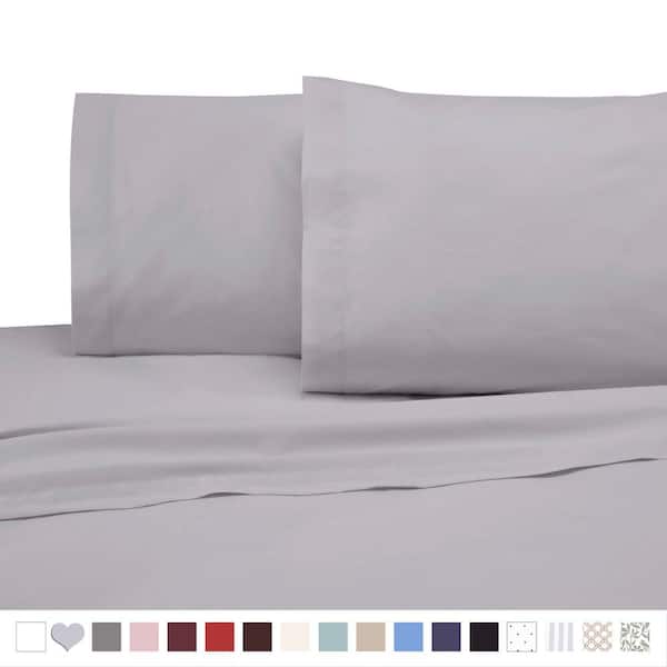 Martex 4 Piece Light Gray Solid 225, Light Grey Bed Sheets Queen