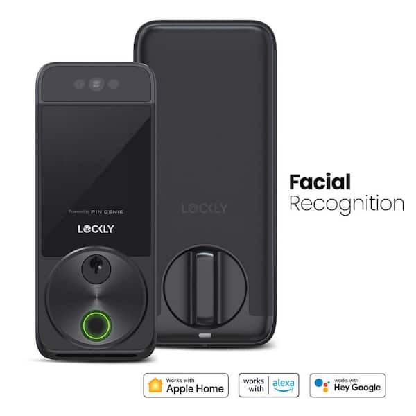 Visage Facial Recognition Zeno Matte Black Deadbolt Wi-Fi Smart Lock, Home Key, Fingerprint, Keypad, Siri/Alexa/Google