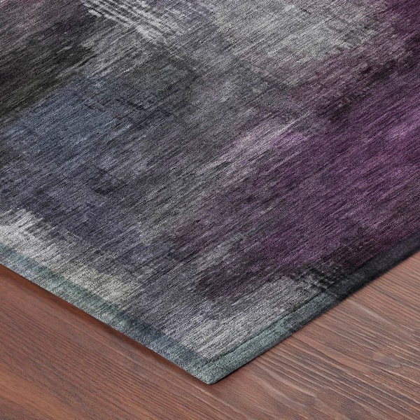 Chantille Machine Washable Indoor/Outdoor Abstract ACN2738 Eggplant 5 ft. x 7 ft. 6 in. Area Rug