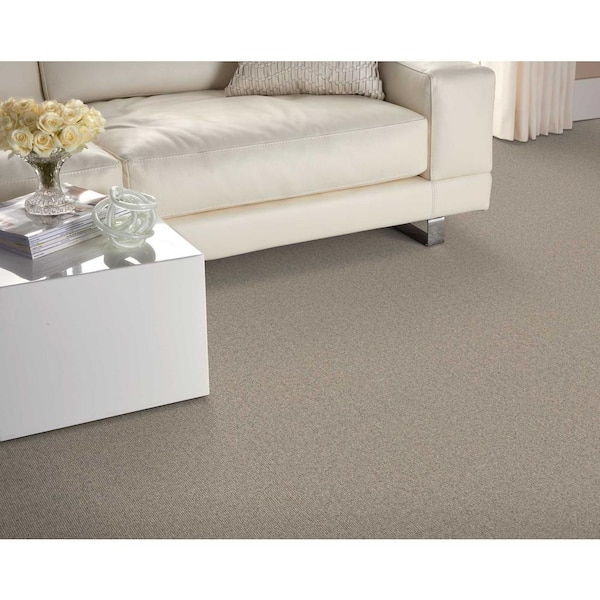 Albaran Stone Gray 13.2 ft. 32 oz. Wool Berber Installed Carpet
