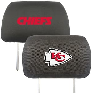 NFL 13 in. x 10 in. Universal Size Kansas City Chiefs Embroidered Head Rest Cover Set in Black (2-Piece)