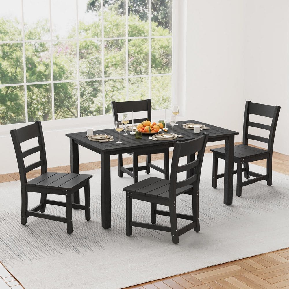 Follin 17 in. HDPS Outdoor Dining Chair, Weather-Resistant Patio Chair with Stainless Steel Hardware (Set of 4) price history on PriceWatchPro