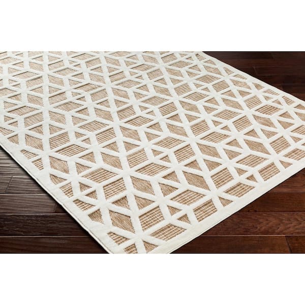 San Diego Tan Lattice 8 ft. x 10 ft. Indoor/Outdoor Area Rug